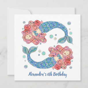 Personalized Mermaid Children's Birthday Invite