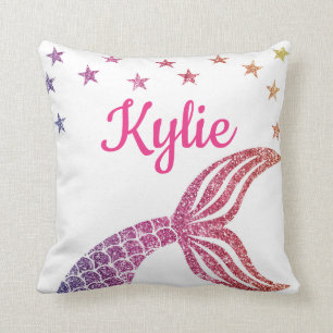 Personalized Mermaid Under The Sea Birth Stats Cushion