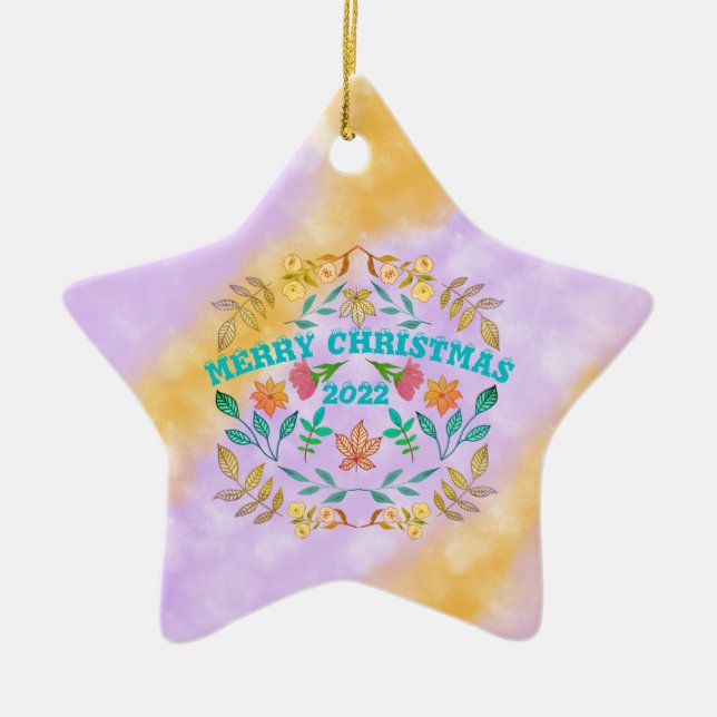 PERSONALIZED MERRY CHRISTMAS 20XX CERAMIC ORNAMENT (Front)