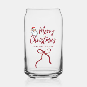 Personalized Merry Christmas Can Glass - Holiday D