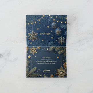 Personalized Merry Christmas Card in Elegant Gold