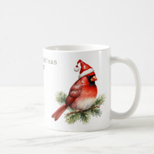 Personalized Merry Christmas Cardinal Coffee Mug
