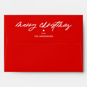 Personalized Merry Christmas Custom Name Red Envelope