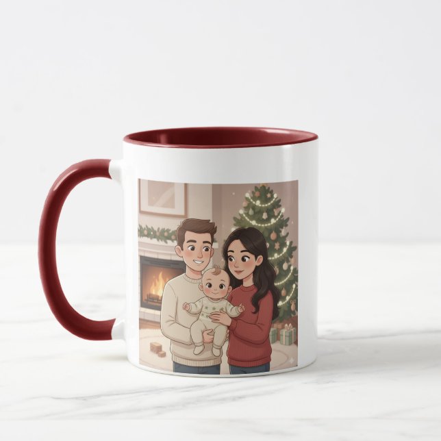 Personalized Merry Christmas Family Mug – Custom C (Left)