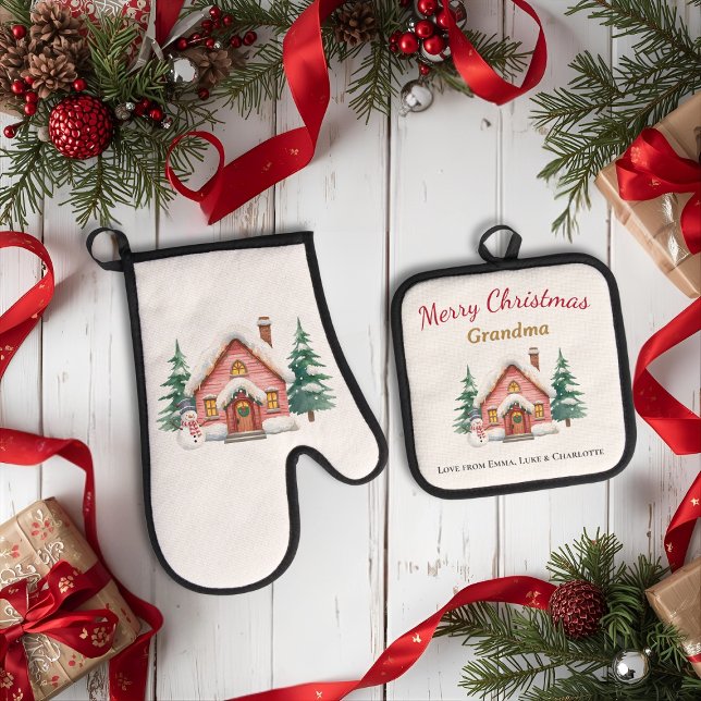 Personalized Merry Christmas Grandma Kitchen Set (Creator Uploaded)