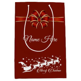 Personalized Merry Christmas Medium Gift Bag