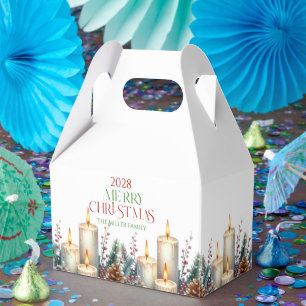 Personalized Merry Christmas Retro Typography Favour Box