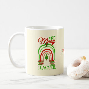 Personalized Merry Christmas Teacher Christmas Coffee Mug