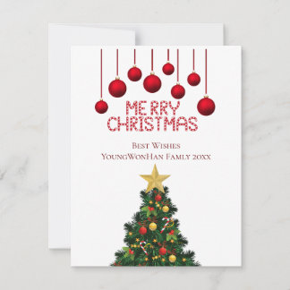 Personalized Merry Christmas Tree Card