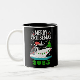 Personalized Merry Cruisemas Cruise Ship Family  Two-Tone Coffee Mug