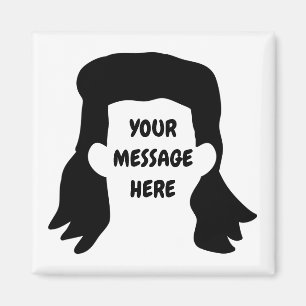 Personalized Message Funny Mullet Illustration Magnet