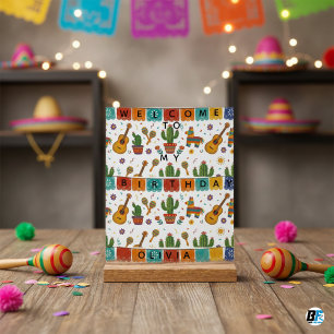 Personalized Mexican Fiesta Birthday Acrylic Sign