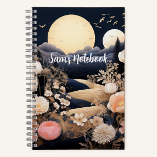 Personalized Midnight Boho Garden Gift Notebook