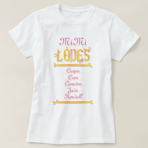 PERSONALIZED MiMi LOVES her grandchildren T-Shirt