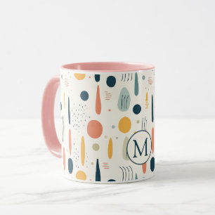 Personalized Minimal Abstract Boho Pastel Colors Mug