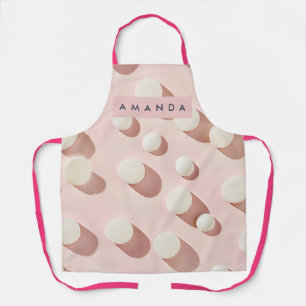Personalized Minimal Blush Pink Circles Style Apron