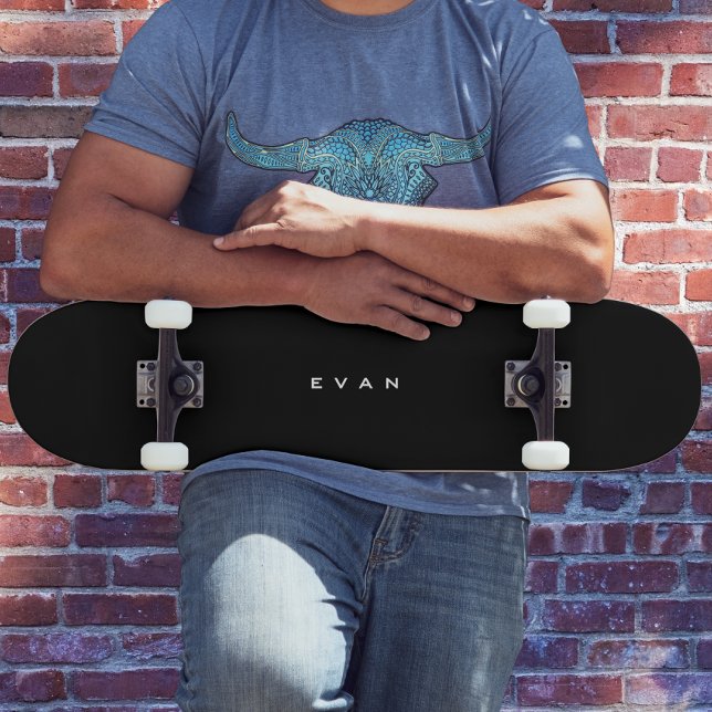 Personalized Minimalist Black Skateboard (Creator Uploaded)