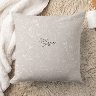 Personalized Minimalist Botanical Throw Pillow