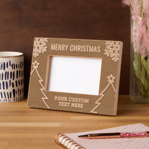 Personalized Minimalist Christmas Tree Festive Etched Frames