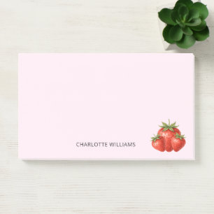 Personalized Minimalist Cute Strawberry Teacher Post-it Notes