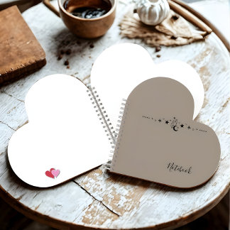 Personalized Minimalist Moon & Star Crystal Notebo Notebook