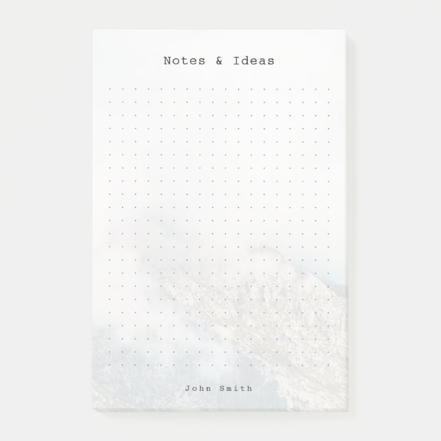Personalized Minimalist Mountain Dot Grid Post-it Notes (Front)