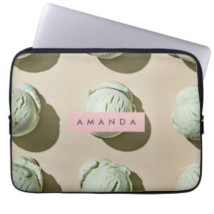 Personalized Mint Chip Ice Cream  Laptop Sleeve