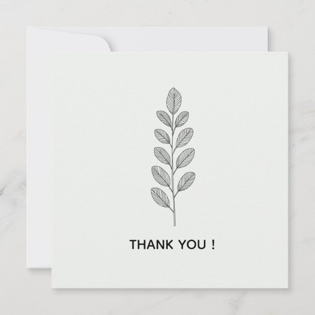 Personalized Mint Green Botanical Wedding Invitati Thank You Card (Front)