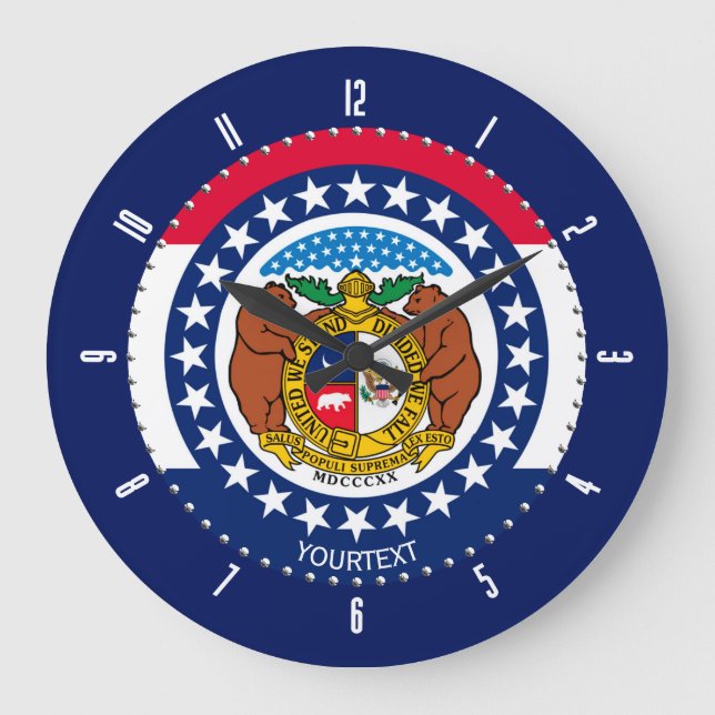 Personalized Missouri State Flag Design on a Large Clock (Front)