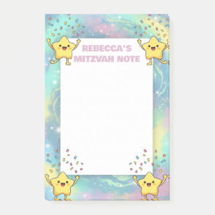 Personalized Mitzvah Note Cute Star Sticky Notepad