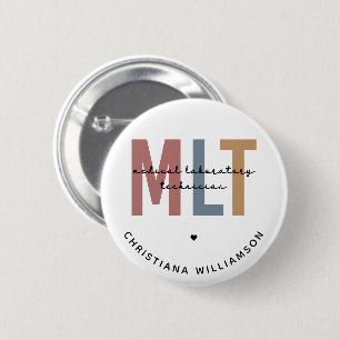 Personalized MLT Medical Laboratory Technician 6 Cm Round Badge