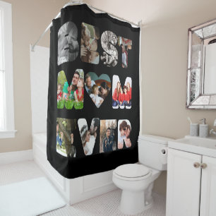 Personalized modern 11 photo Best mom ever Shower Curtain