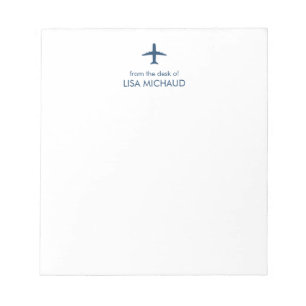 Personalized Modern Airplane Pilot Notepad
