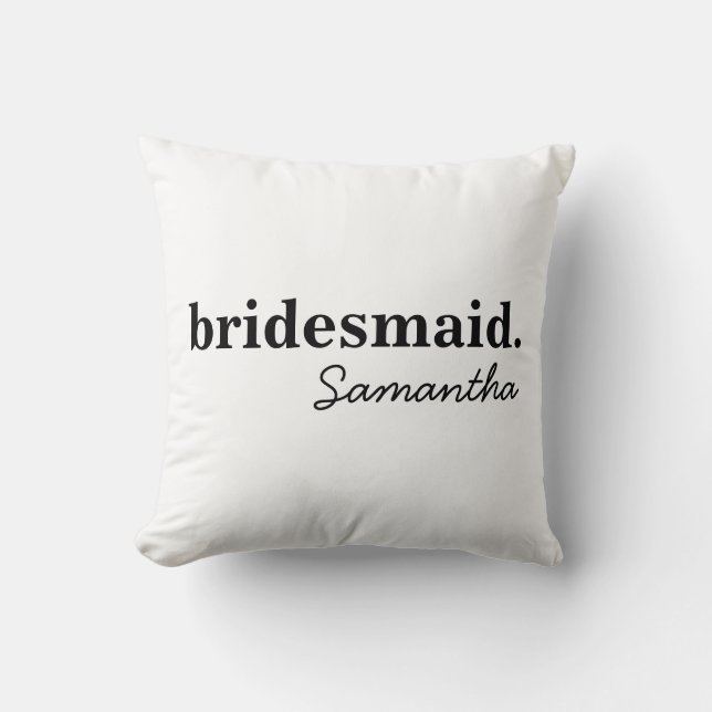 Personalized Modern Bridal Shower Bridesmaid Cushion (Front)