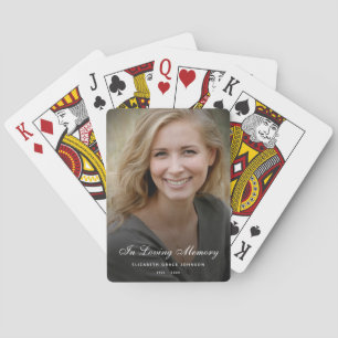 Personalized Modern Celebration of Life Funeral Playing Cards