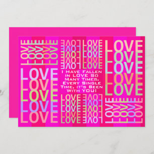 Personalized Modern Colorful "LOVE" Typography Art Card