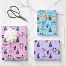 Personalized Modern Dancers Gift Wrap Set