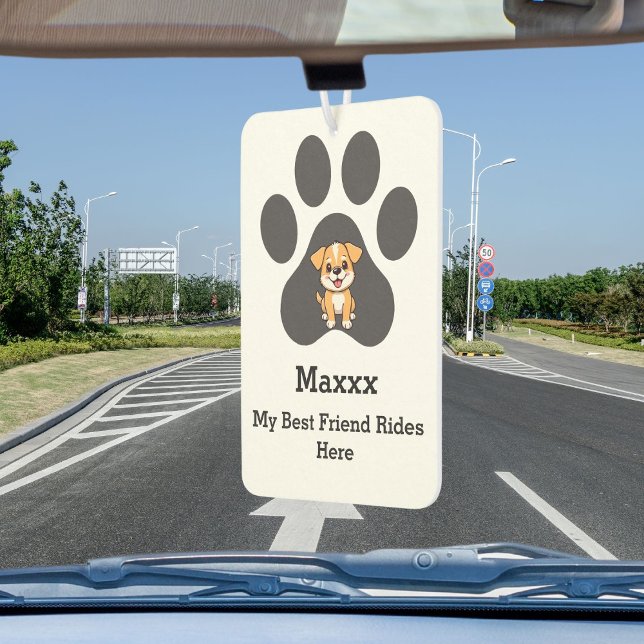 Personalized Modern Elegant Funny Pet Paw Dog Name Car Air Freshener (Creator Uploaded)