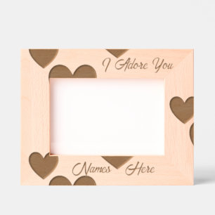 Personalized Modern Elegant Hearts Art Etched Frames