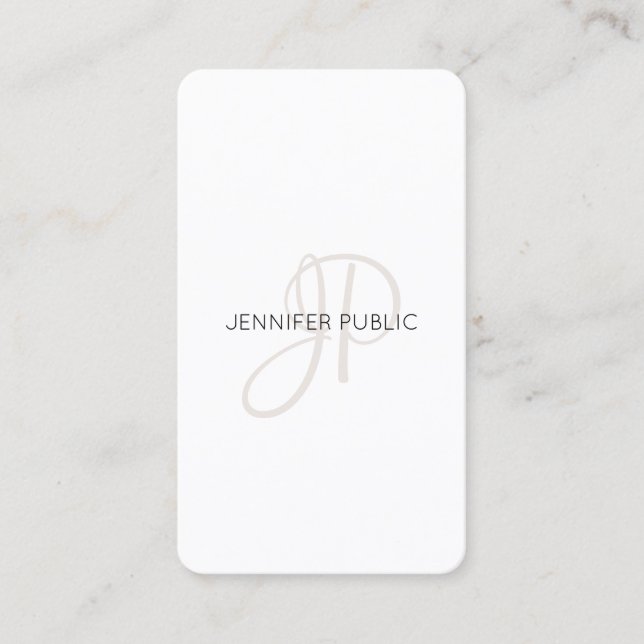 Personalized Modern Elegant Monogram Template Business Card (Front)