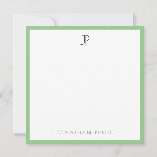 Personalized Modern Elegant Monogram Trendy Sleek Card