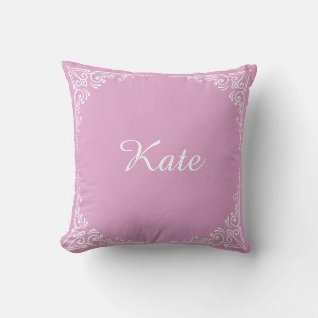 Personalized Modern Elegant Typography Name  Cushion (Front)