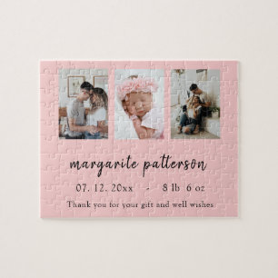 Personalized Modern Family 3-Photo Collage Jigsaw Jigsaw Puzzle