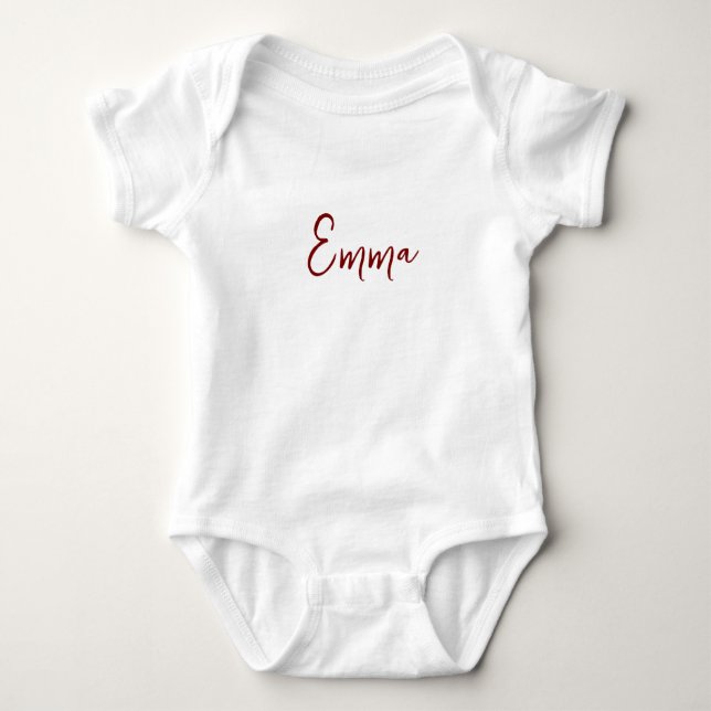 Personalized Modern First Name Baby Bodysuit (Front)