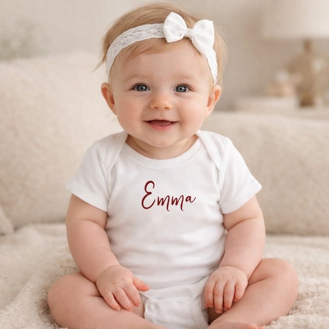 Personalized Modern First Name Baby Bodysuit (Personalized Modern First Middle Name Baby Bodysuit And Hat Set, Baby Coming Home Outfit, Custom )