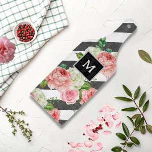 Personalized Modern Floral Monogram Kitchen Gift Cutting Board