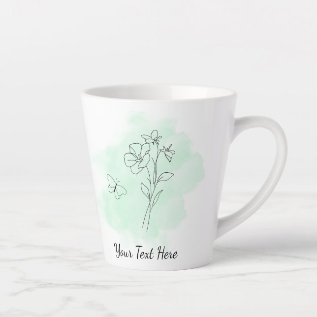 Personalized Modern Green Watercolor Coffee Mug (Right)