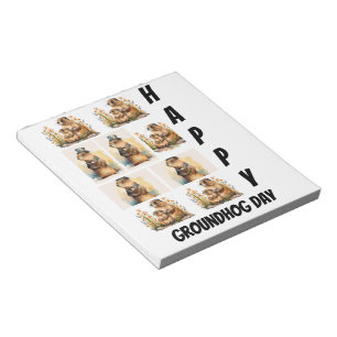Personalized Modern Groundhog Day 9  Photo Collage Notepad