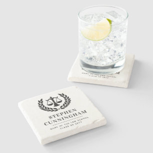 Personalized Modern Law School Graduation Stone Coaster