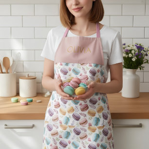 Personalized Modern Macaroon Desserts Apron